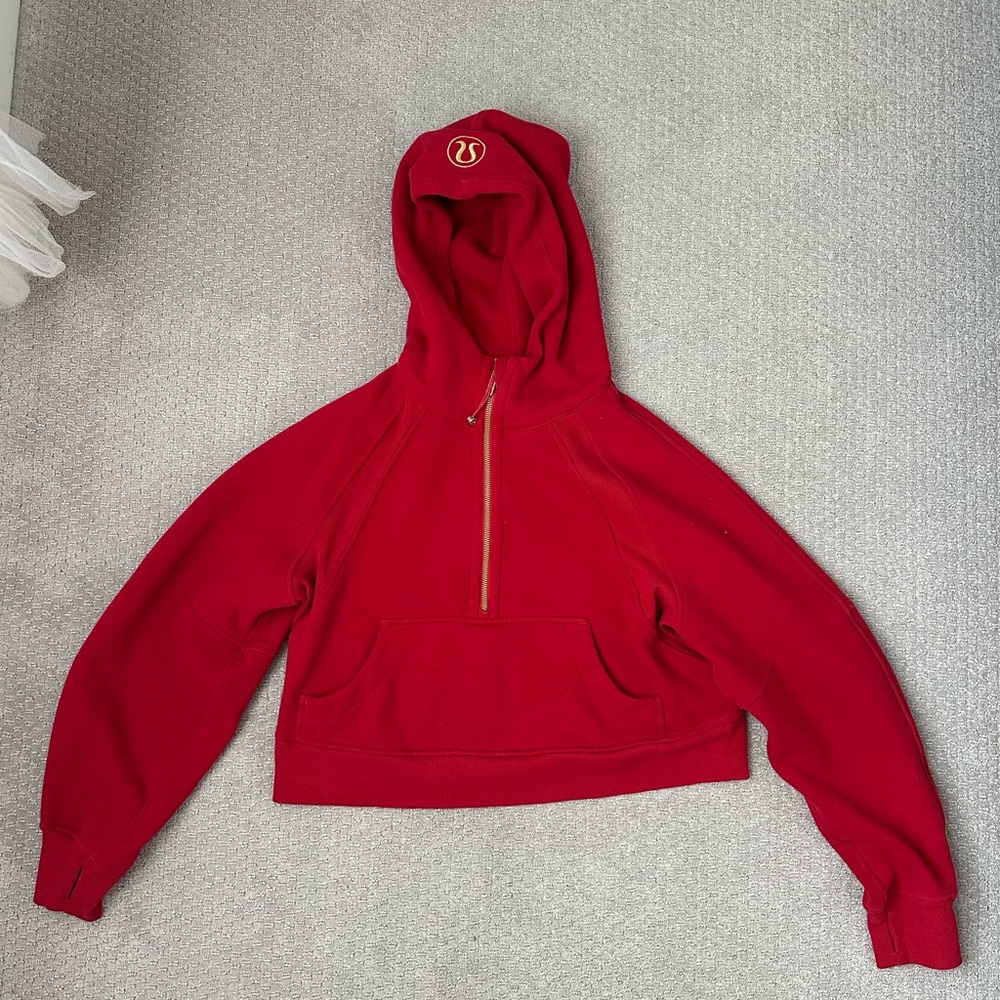 Lululemon Athletica Red Cropped Oversized Hoodie
